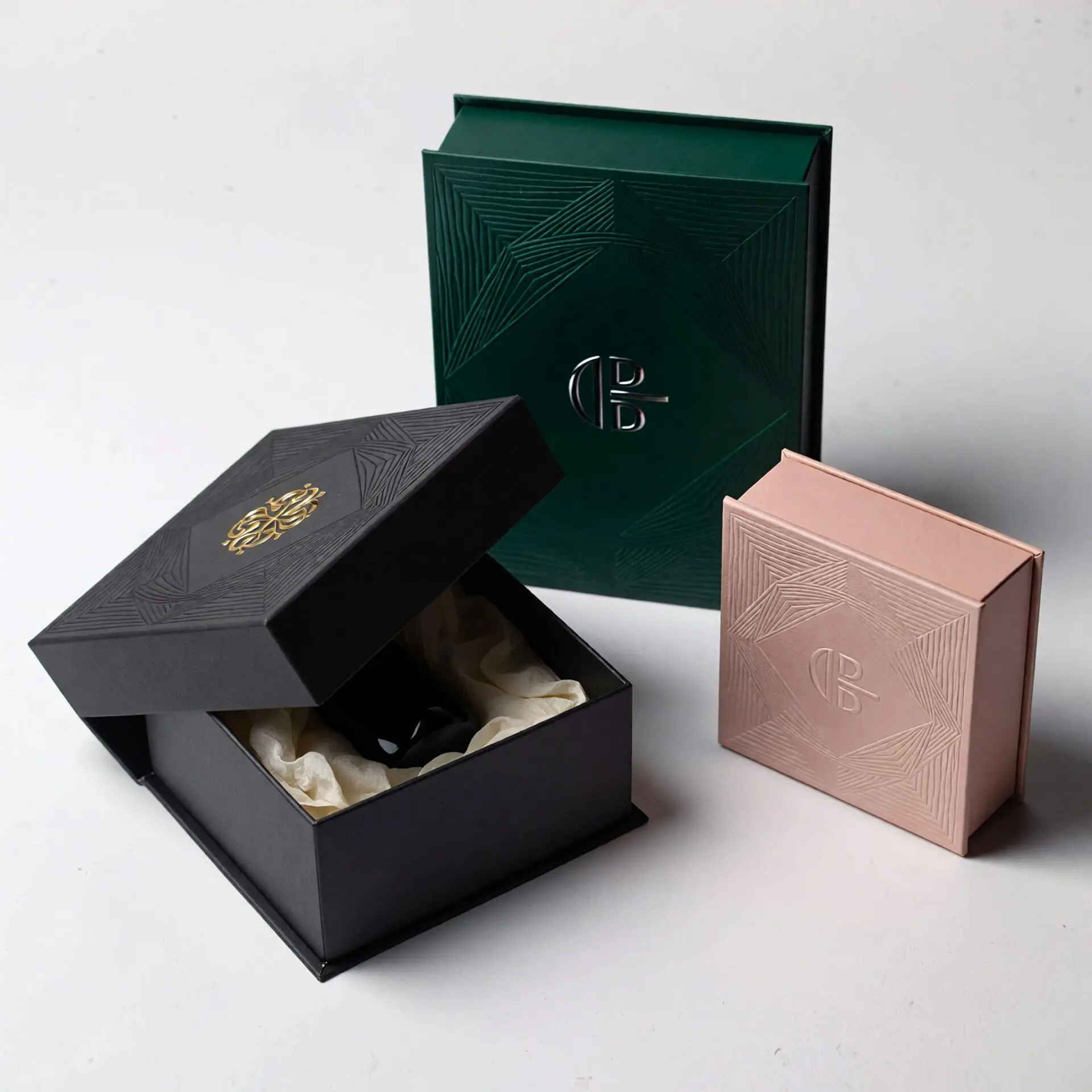 Luxury rigid boxes UK - premium magnetic closure gift boxes with foil stamping and soft-touch finish