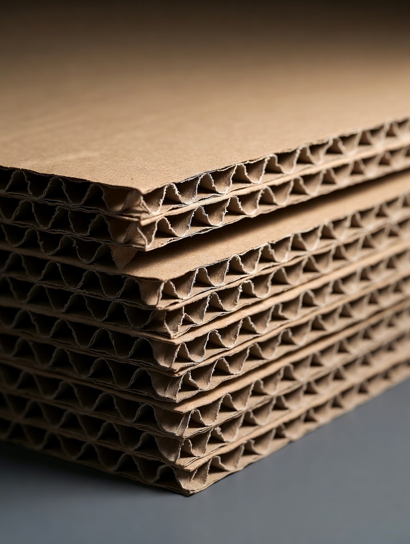 Close-up of corrugated cardboard box showing strong fluted construction - Wabs Print UK