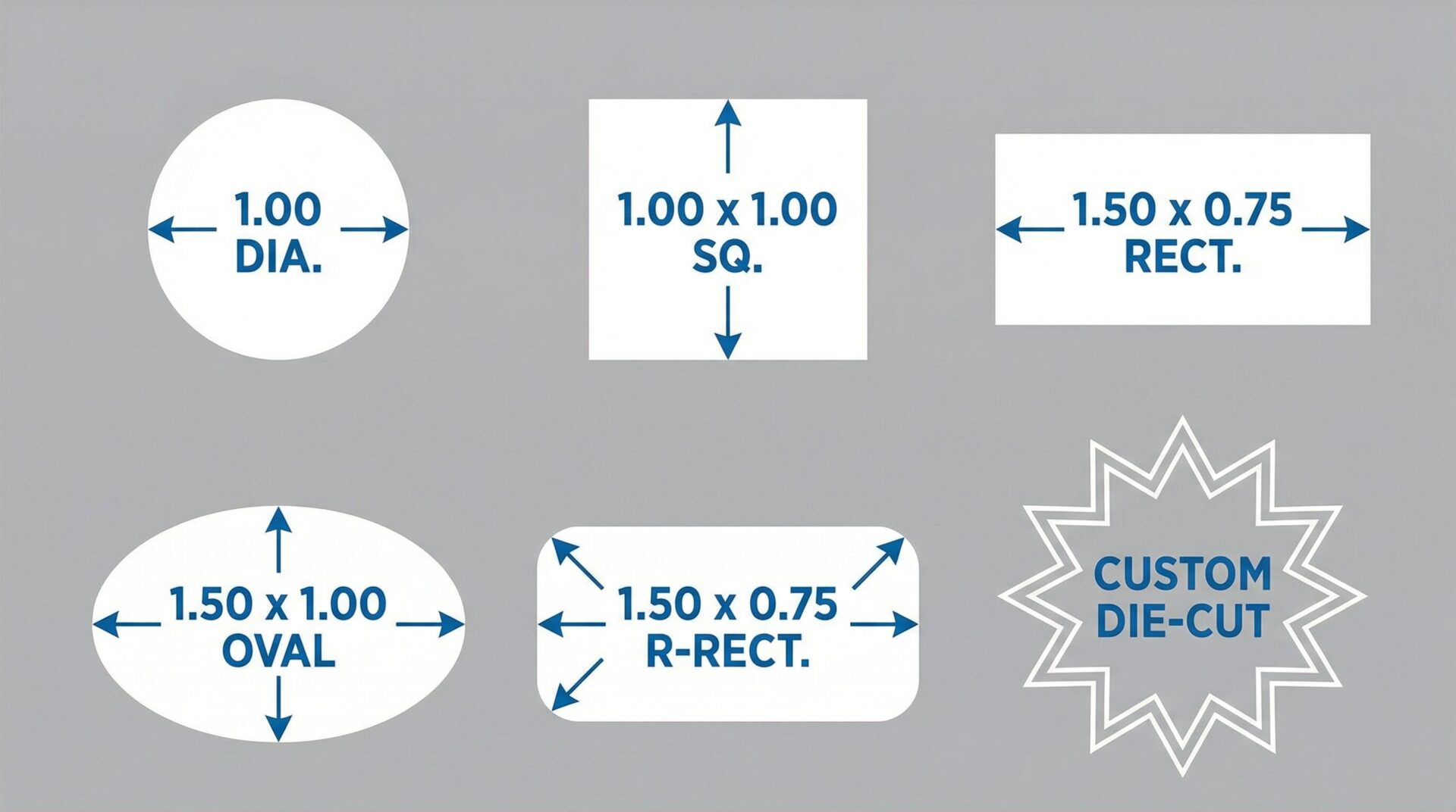 Custom label shapes UK - round, square, rectangle, oval, custom die-cut options - Wabs Print