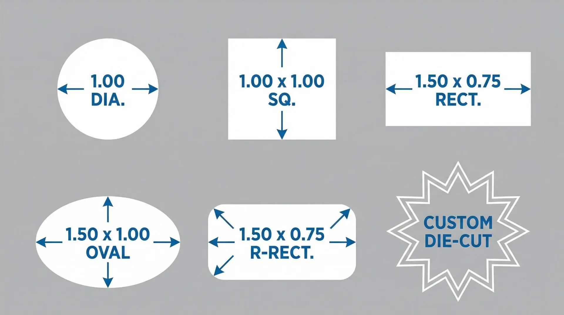 Custom label shapes UK - round, square, rectangle, oval, custom die-cut options - Wabs Print
