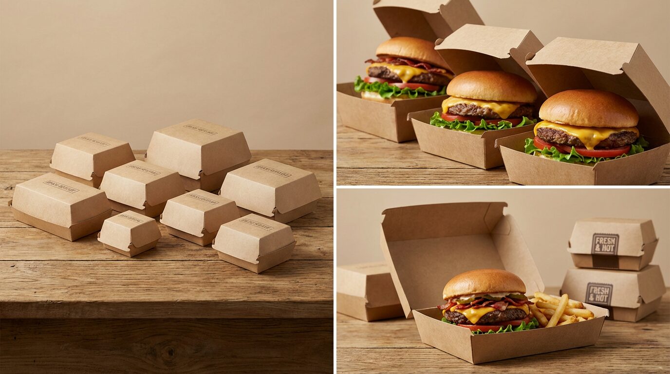 Custom burger boxes UK food-safe packaging