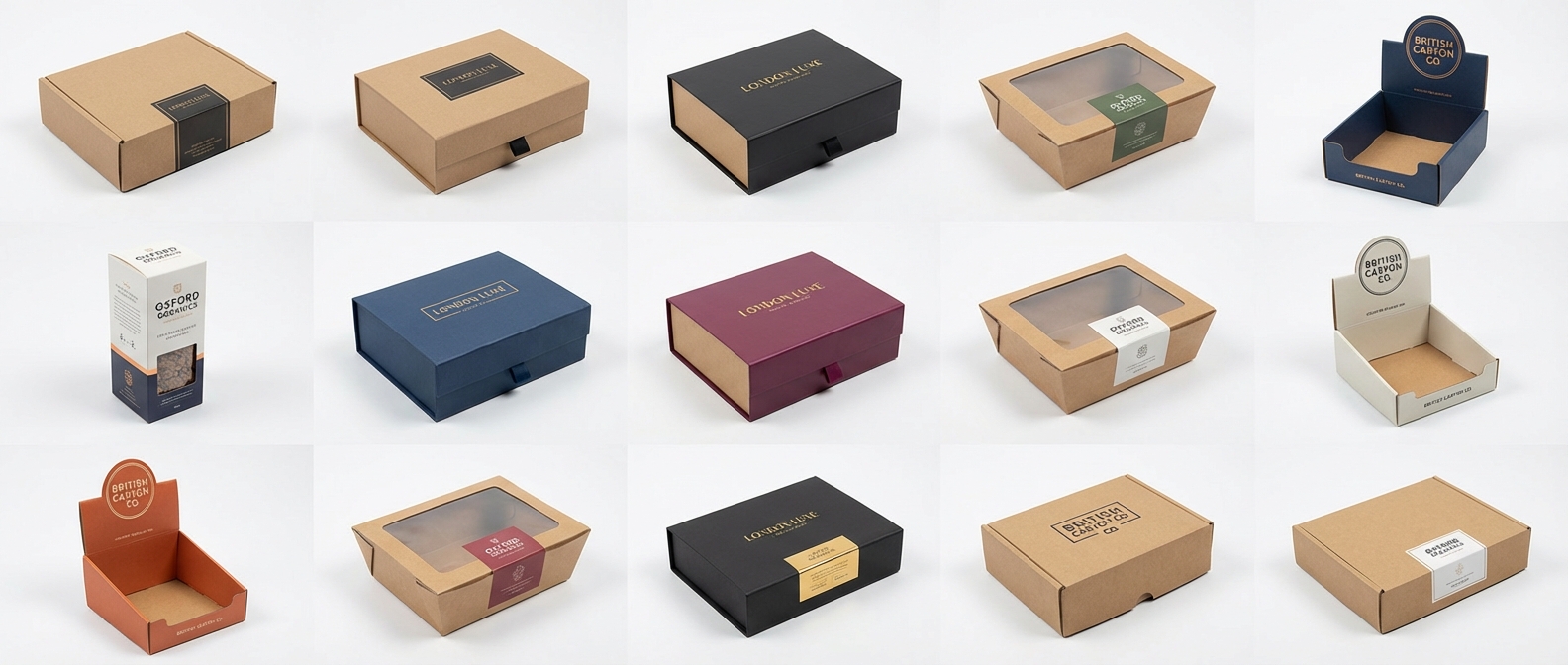 15 types of custom packaging boxes UK - mailer, rigid, retail, food - Wabs Print