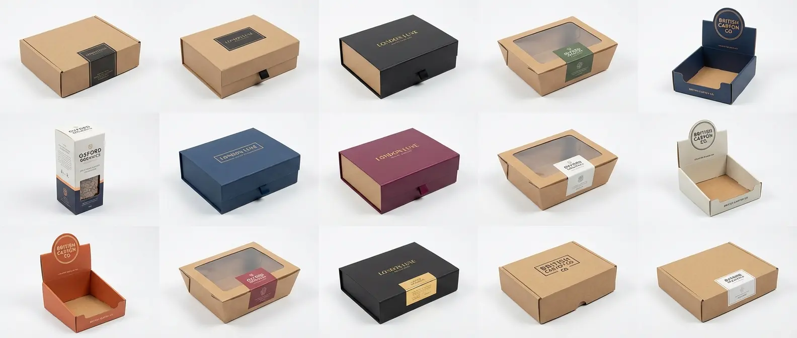 15 types of custom packaging boxes UK - mailer, rigid, retail, food - Wabs Print