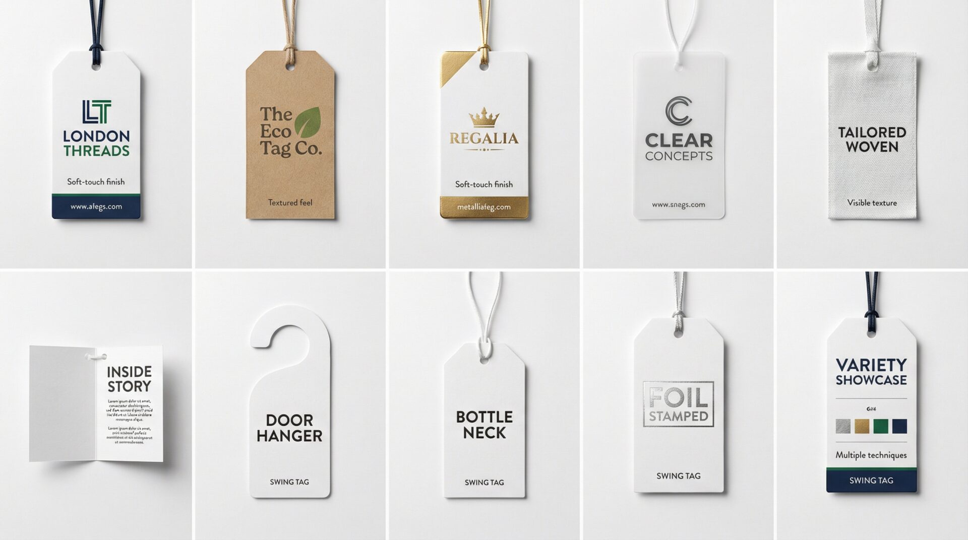 10 types of swing tags UK - kraft, PVC, woven, foil, frosted - Wabs Print