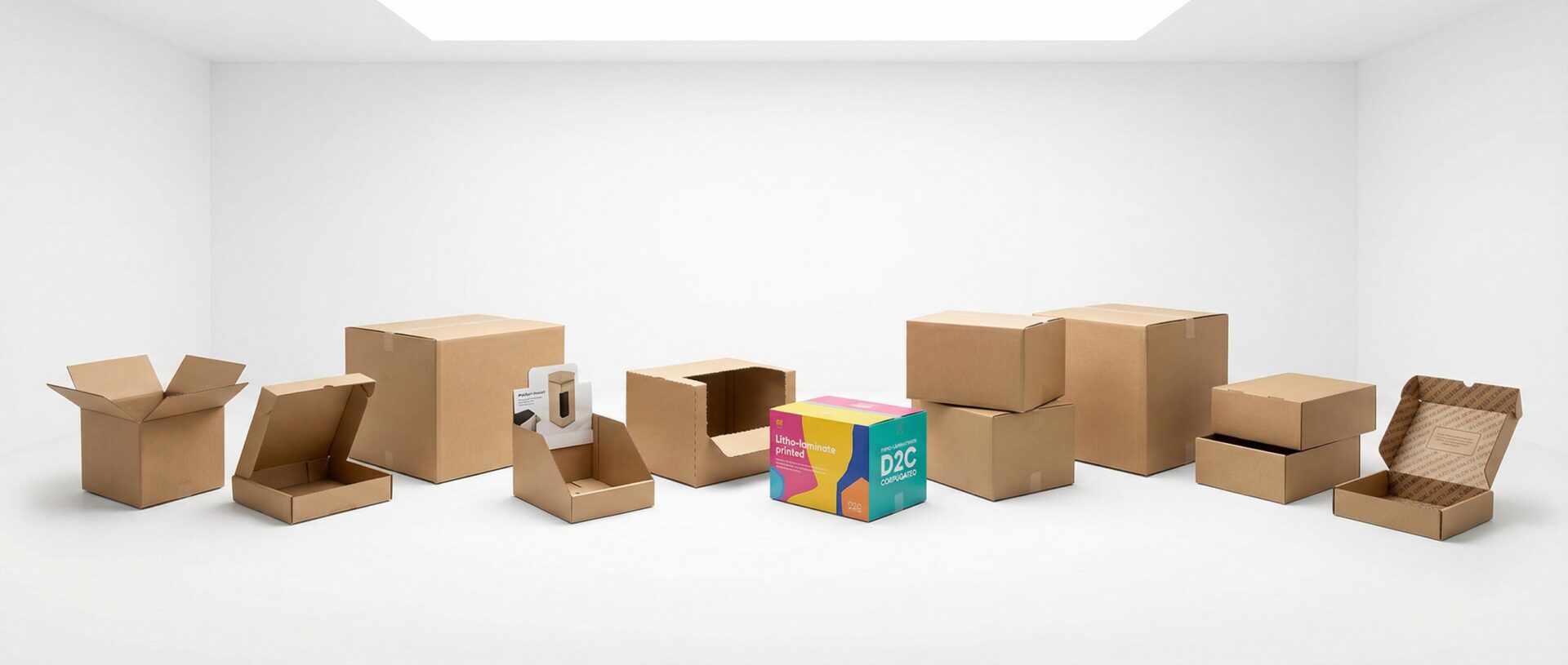10 types of corrugated boxes UK including RSC, crash-lock, double wall, shelf-ready, litho-laminate, die-cut display, telescoping