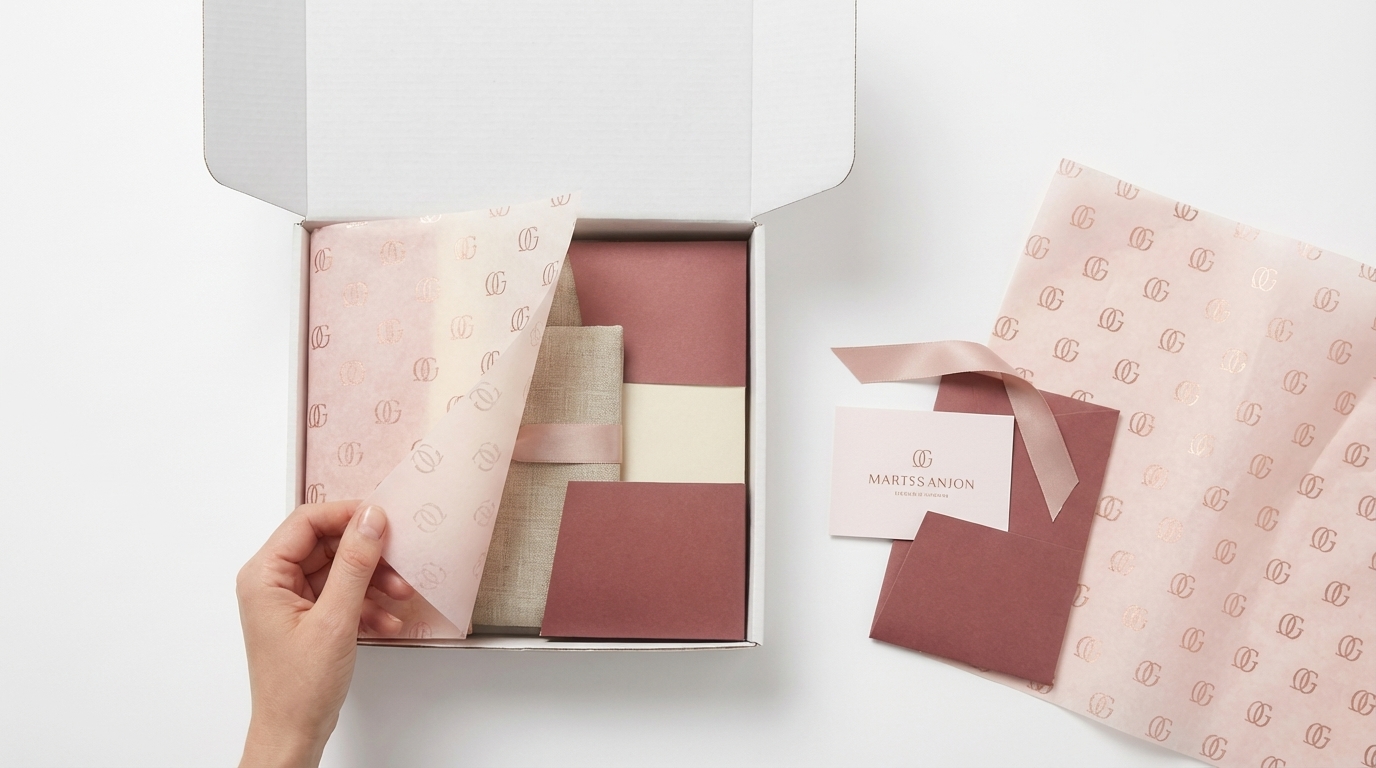 Custom printed tissue paper UK premium unboxing experience