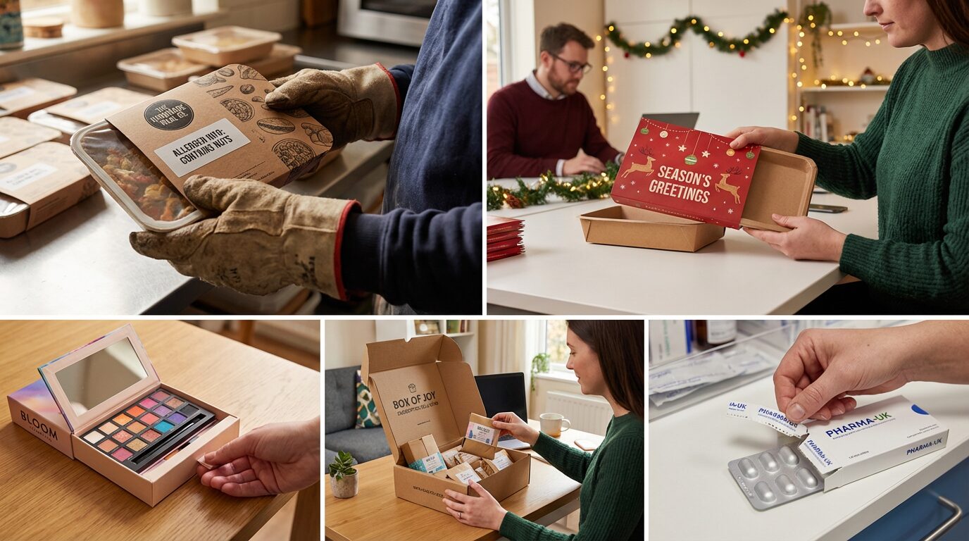 Sleeve boxes UK across industries — food, gifting, cosmetics, subscription, pharmaceutical, seasonal