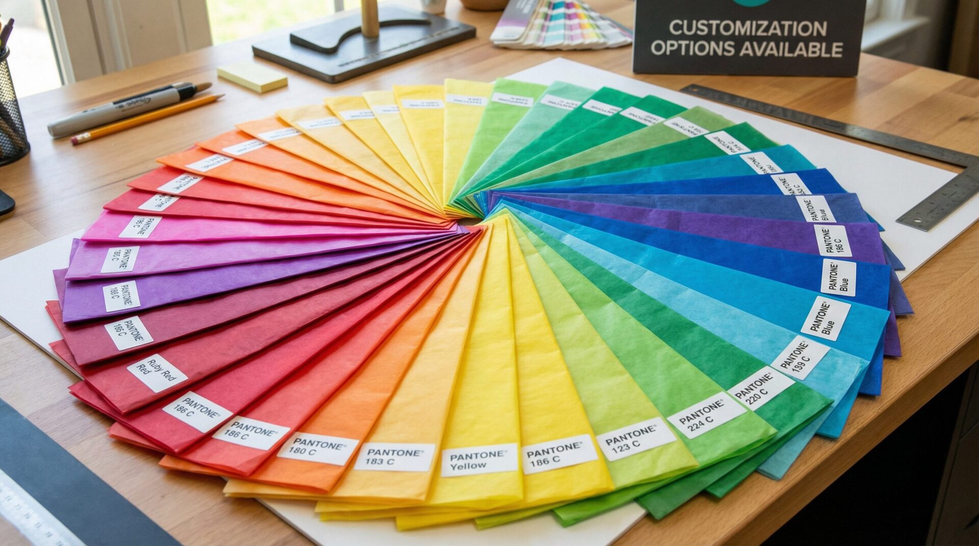 Custom tissue paper colours and brand colour matching UK