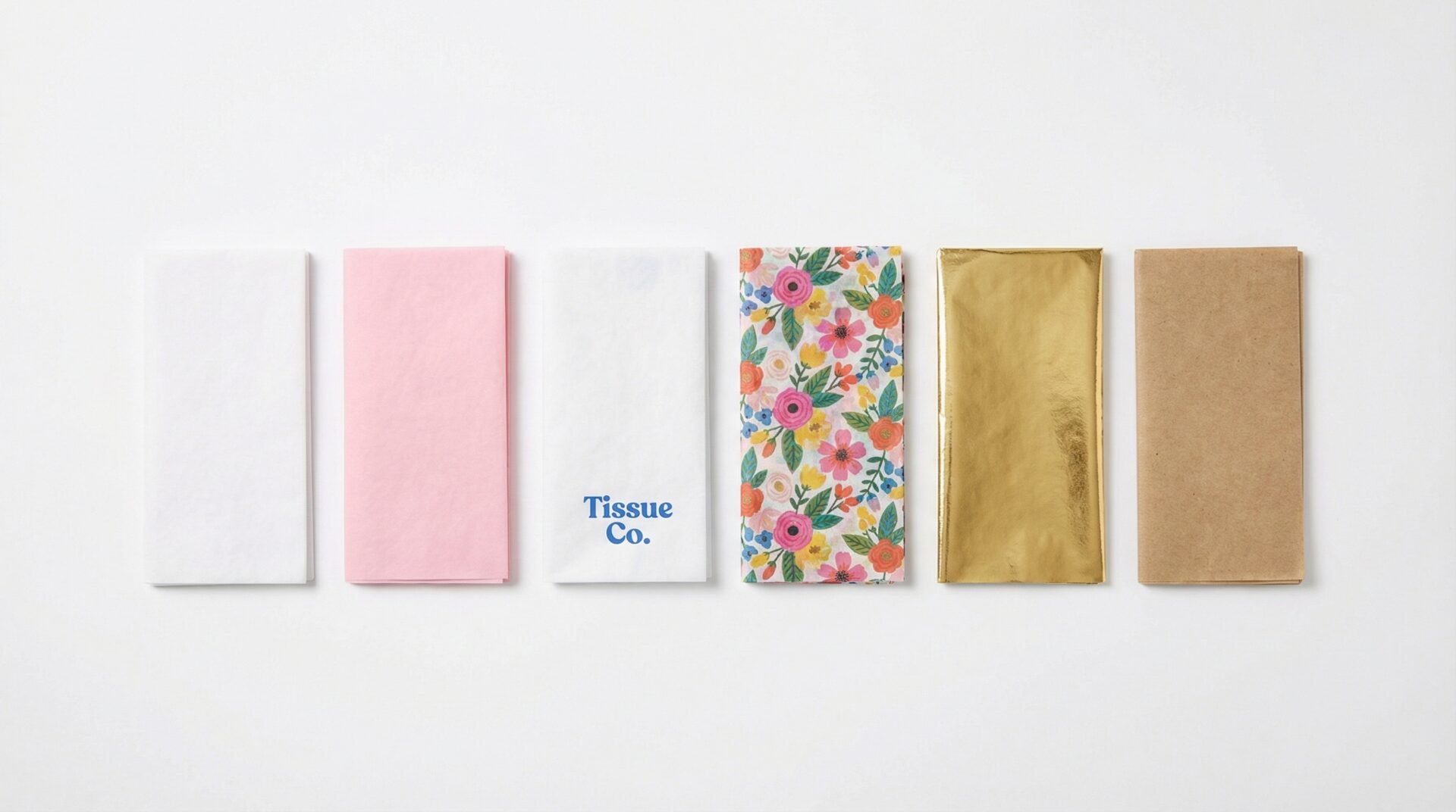 Custom tissue paper types UK - white, printed, metallic finishes