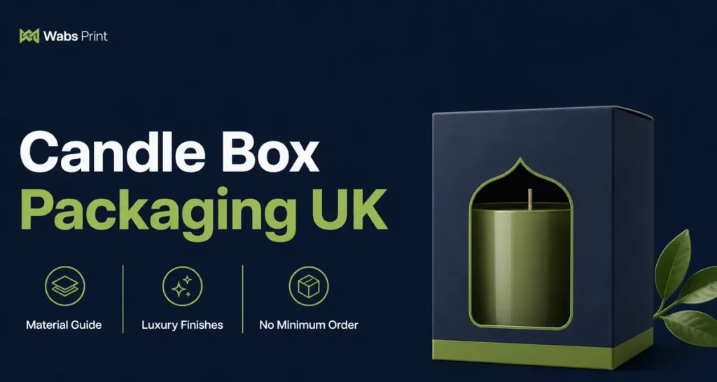 Candle box packaging UK kraft window design infographic custom candle boxes UK | Wabs Print