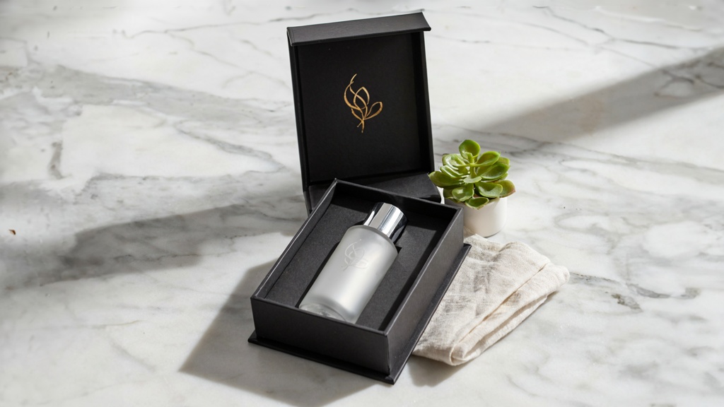 Rigid cosmetic box skincare serum packaging lifestyle shot custom cosmetic boxes UK | Wabs Print