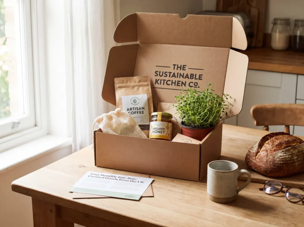 Subscription box unboxing lifestyle shot custom subscription box packaging UK | Wabs Print