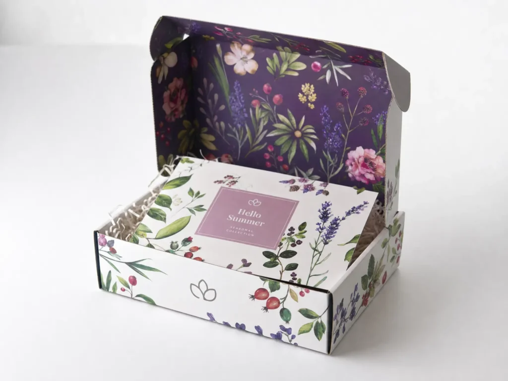 Subscription box packaging rotating insert card design custom subscription box UK | Wabs Print
