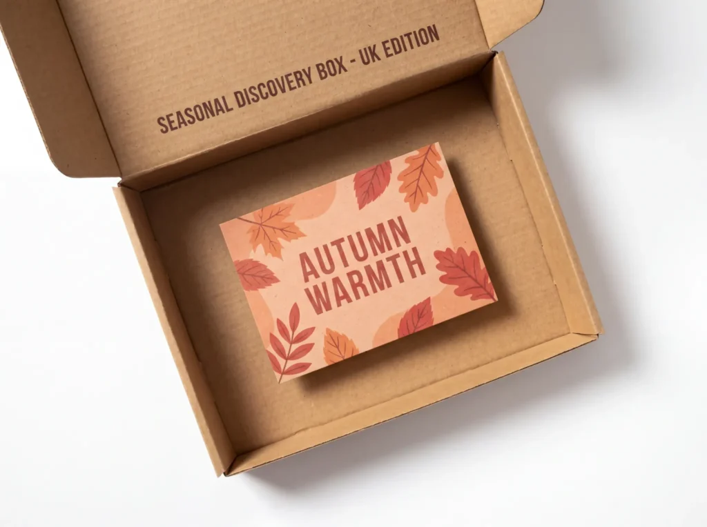 Subscription box rotating insert card detail custom subscription box packaging UK | Wabs Print